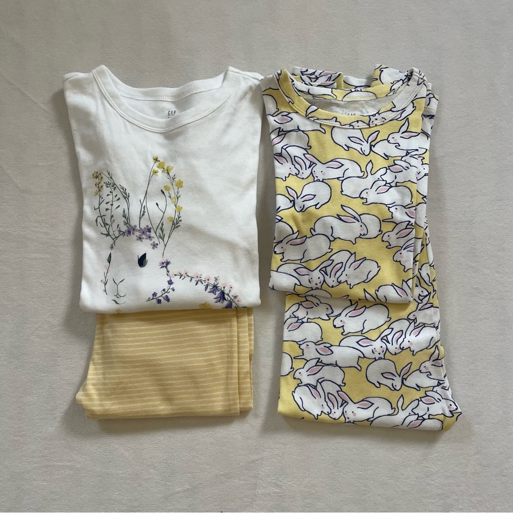 GAP Kids Bunny Pajama Set - Yellow & White